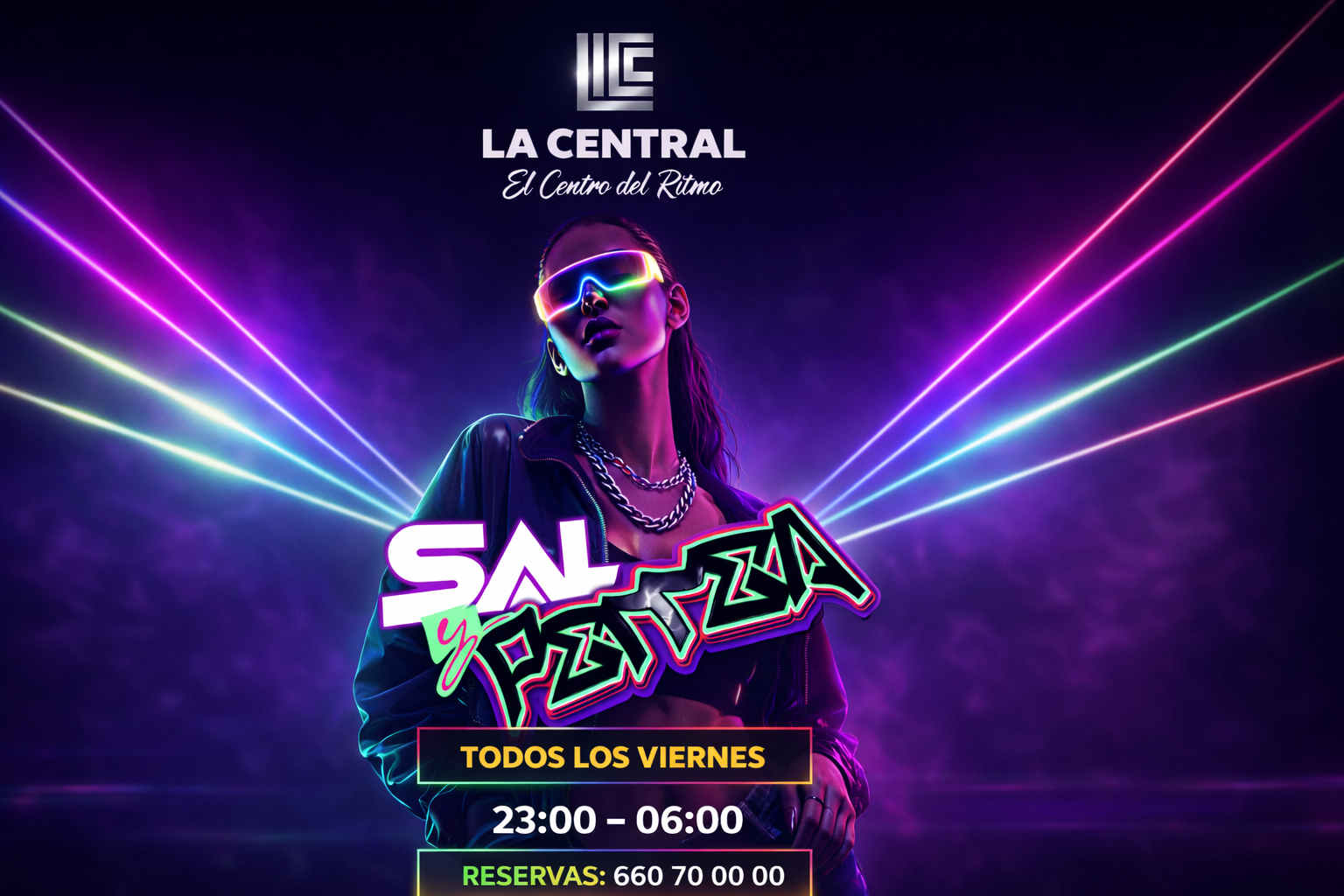 Sal y Perrea en Tenerife, fiesta de reggaetón, Afrohouse y Latin house, todos los viernes. DJ en cabina con sistema de sonido profesional y luces sincronizadas.